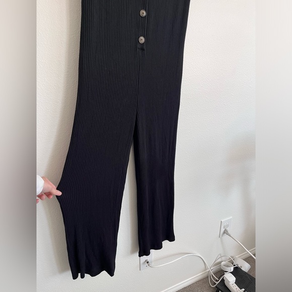 Reformation Jeans Black Camille Ribbed Knit Jumpsuit Size large - Picture 7 of 15